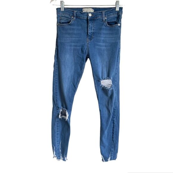 Free People Women’s Distressed Regular Fit Skinny Jeans Sz 27 - Picture 4 of 10